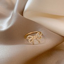 fashion bow full diamond ring female niche zircon open copper index finger ring wholesalepicture9