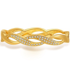 2021 new braided twist openwork spring open bracelet diamond light luxury bracelet women