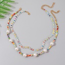 Bohemian handwoven crystal bead multilayer necklace pearl pendant jewelrypicture8