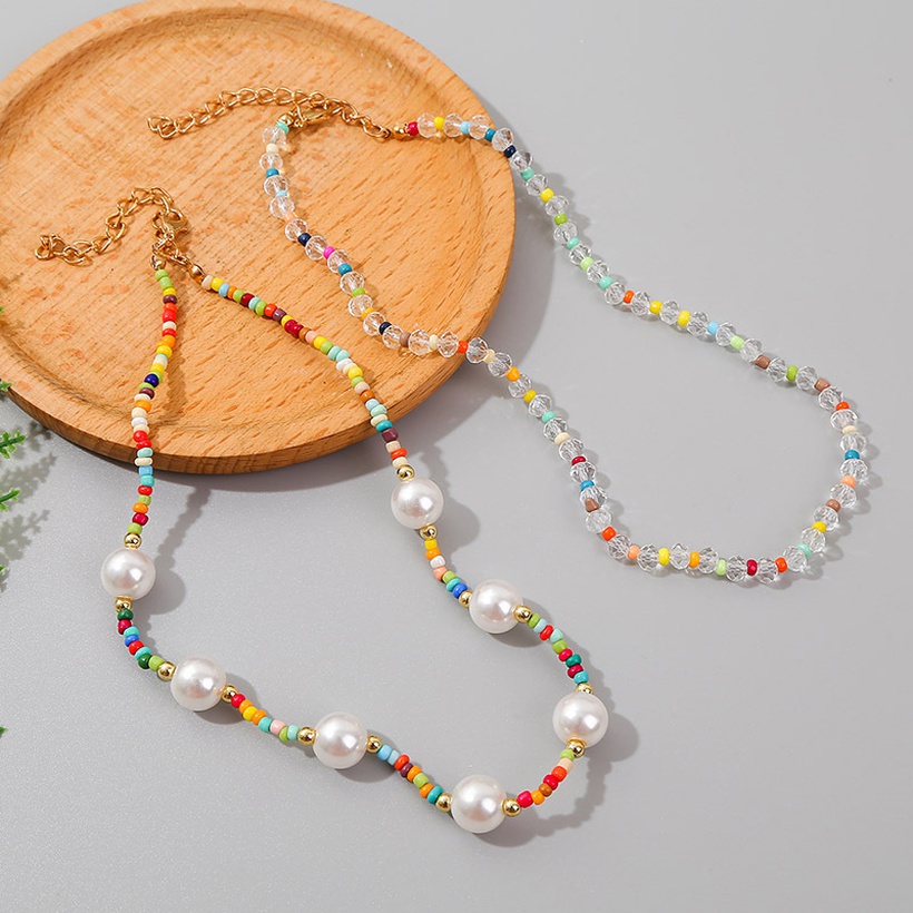Bijoux Fantaisie Colliers | Collier Multicouche De Perles De Cristal TissesLa Main De Bohme Bijoux Pendentif Perle - DO31784