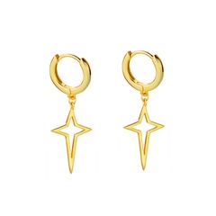 fashion cross star 18k gold copper earrings female