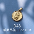 Queen Portrait Peach Heart Jesus Titanium Steel Plated 18K Gold Accessories Retro Jewelrypicture17