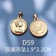 Queen Portrait Peach Heart Jesus Titanium Steel Plated 18K Gold Accessories Retro Jewelrypicture28