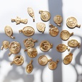Queen Portrait Peach Heart Jesus Titanium Steel Plated 18K Gold Accessories Retro Jewelrypicture34