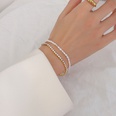 European and American double layered chain freshwater pearl titanium steel 18K braceletpicture10