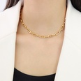 European and American stacking titanium steel plated 18k gold thick chain bracelet necklacepicture11