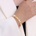 fashion titanium steel plated 18k gold tshaped small flower round white sea shell braceletpicture15