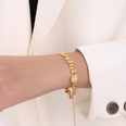 fashion titanium steel plated 18k gold tshaped small flower round white sea shell braceletpicture12