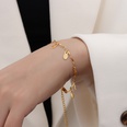 simple personality titanium steel plated 18k gold leaf tassel bracelet wholesalepicture13