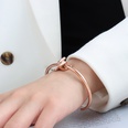 Stainless steel 18K gold plated exaggerated twisted screw type opening nonadjustable braceletpicture13