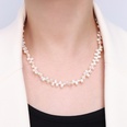 retro titanium steel plated 18k gold irregular freshwater pearl necklace clavicle chainpicture14