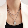 double necklace round pendant OT buckle necklace titanium steel clavicle chainpicture15