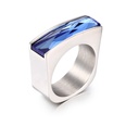 Nuevo anillo de cristal rectangular de acero de titanio popular europeo y americanopicture12