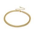 Fashion simple stainless steel Cuban chain anklet 18K gold female foot ornament wholesalepicture20