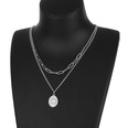 trend sun embossed round necklace fashion sweater chain stainless steel clavicle chainpicture14