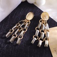 fashion jewelry exaggerated metal tassel earrings fashion retro geometric round piece earringspicture13