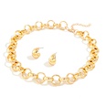 nouveau collier hiphop chane de perles rondes boucles d39oreilles en forme de C personnalit simplepicture13