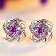 Korean diamond fourleaf clover earrings simple ear jewelry wholesalepicture13