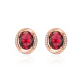Korean version of diamondstudded zircon oval earrings red eggshaped earrings fashion jewelrypicture13