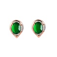 Retro ethnic dropshaped green chalcedony earrings diamond earrings jewelrypicture13