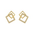 Korean version of the new zircon square earrings square geometric earrings temperament earringspicture12