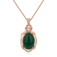 Korean heartshaped zircon green chalcedony pendant eggshaped green agate necklace retro jewelrypicture14
