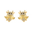 South Korea personality calf earrings cute cow fashion full of diamond earrings jewelrypicture12