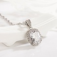 fashion simple gem pendant microinlaid square necklace pendantpicture12