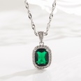 fashion simple gem pendant microinlaid square necklace pendantpicture14
