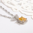 fashion simple gem pendant microinlaid square necklace pendantpicture17