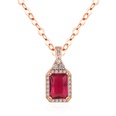 rubelliteplated pendant rose gold square ruby necklacepicture13
