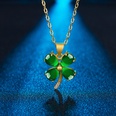 Korean version green agate fourleaf clover necklace green chalcedony fourleaf clover pendant clavicle chain jewelrypicture12