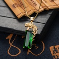 Inlaid Emerald Golden Leopard Pendant Retro Emerald Necklace Jewelrypicture12