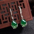 Retro ethnic green chalcedony earrings red agate earrings long hollow earrings wedding temperament earringspicture11