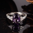 European and American simple microinlaid zircon platinumplated ruby ring amethyst ringpicture18