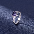 zircon heartshaped amethyst ring European fashion purple zircon ring jewelrypicture12