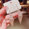 Fashion long tassel personalized copper inlaid zircon earrings wholesalepicture14