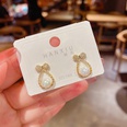Fashion geometric bow pearl copper inlaid zircon earrings wholesalepicture11