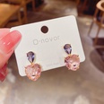Fashion transparent pink highquality crystal heartshape copper earrings wholesalepicture14