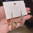 Fashion geometric triangle threedimensional tower copper inlaid zircon earrings wholesalepicture14