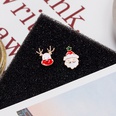 New Santa Claus Asymmetrical Earrings Korea Snowflake Elk Bell Dripping Oil Earringspicture11