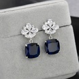 Korean earrings zircon inlaid flower earrings large square pendant earringspicture18