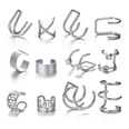 New creative simple nonpierced ear bone clip fivepiece hollow multilayer earrings wholesalepicture17