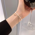 Korean fashion simple pearl bracelet female double layered copper zircon bracelet wholesalepicture12