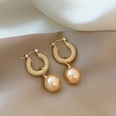retro circle twist pearl pendant copper earrings wholesalepicture12