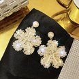 Korean exaggerated large flower crystal copper earringspicture11