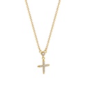 Titanium steel diamond clavicle chain Korean niche simple cross necklace femalepicture13