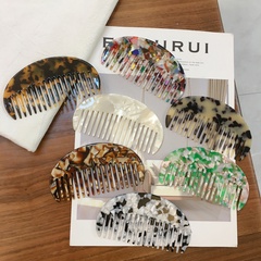 Japan and South Korea simple marble texture acetate U-shaped hair comb