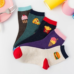 Herbst und Winter neue Cartoon-Lebensmitteldruck Damensocken Baumwolle schweißabsorbierende Socken Großhandel