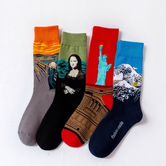 New world famous painting couple socks  hip-hop  trend   cotton tube socks wholesale